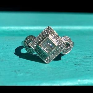 Art Deco Style diamond cocktail ring 6.5